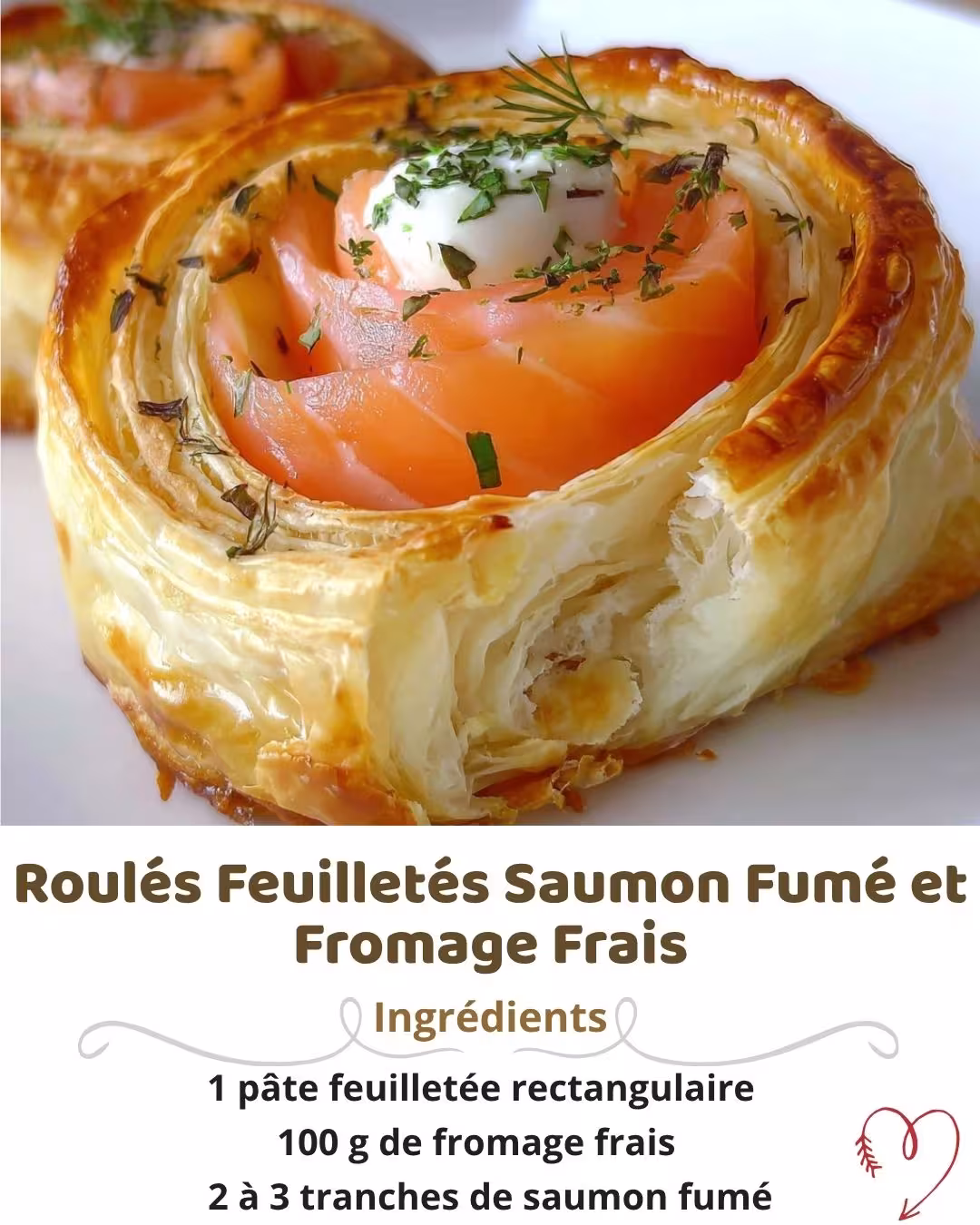 Roulés Feuilletés Saumon Fumé et Fromage Frais